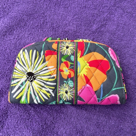 Vera Bradley Jazzy Blooms Kiss n Snap Wallet - Picture 2 of 7